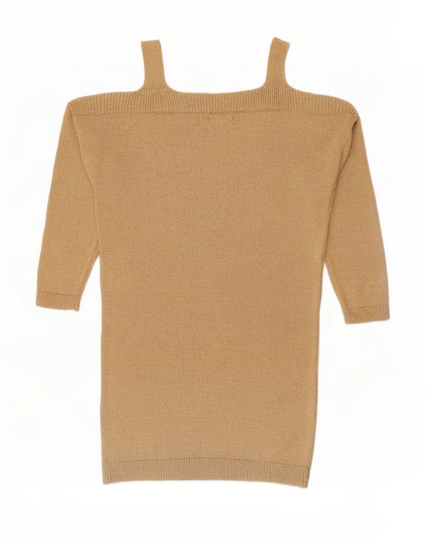 Massimo Dutti Womens Off Shoulder Jumper Dress UK 10 Small Beige
