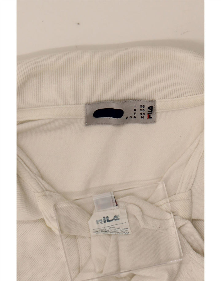 FILA Mens Polo Shirt IT 50 Medium White Cotton Vintage Fila and Second-Hand Fila from Messina Hembry 
