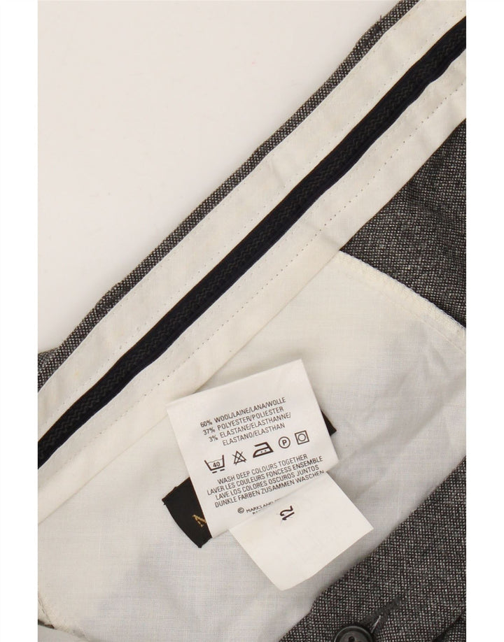 Marks & Spencer Mens St. Michael Straight Suit Trousers W40 L29 Grey Wool