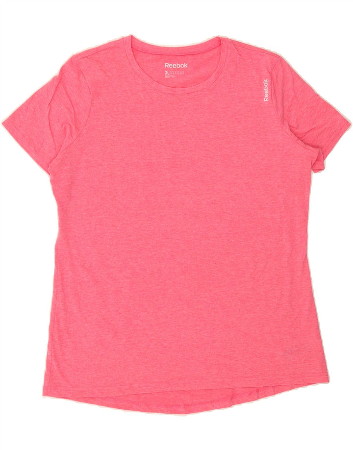 REEBOK Womens T-Shirt Top UK 16 Large Pink Polyester Vintage Reebok and Second-Hand Reebok from Messina Hembry 