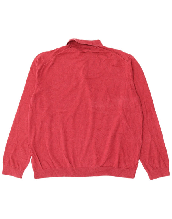 Maglione da uomo Marks & Spencer con collo alto XL in cotone rosso