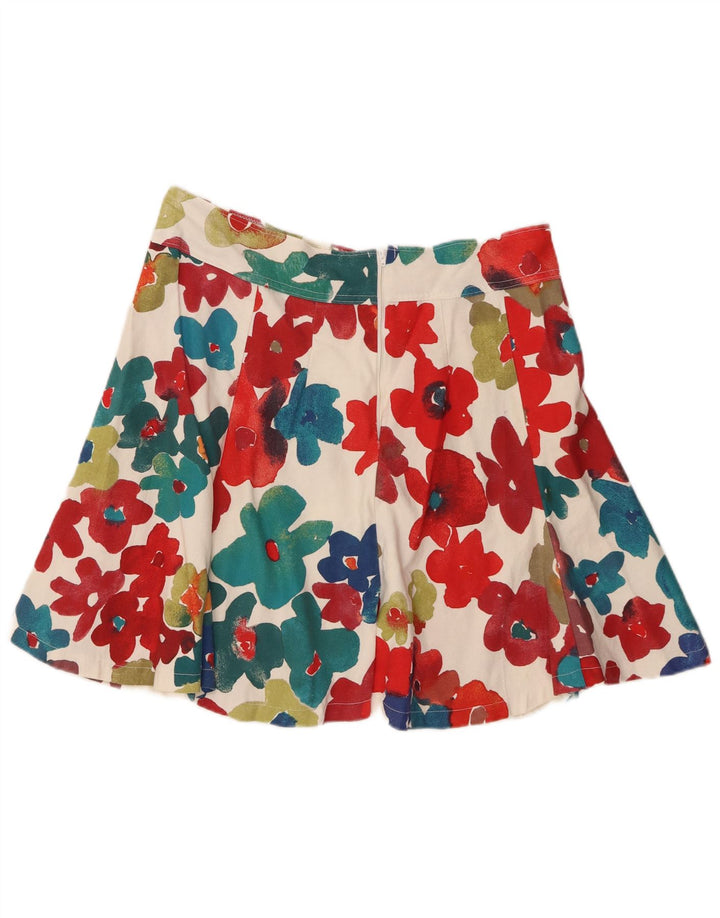 Vintage Damen Minirock W32 Großes Mehrfarbiges Blumenmuster