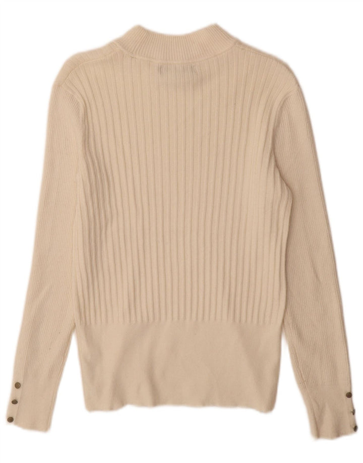 Marks & Spencer Womens Turtle Neck Jumper Sweater UK 12 Medium Off White