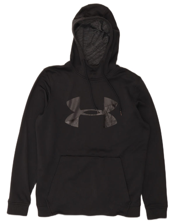 Under Armour Mens Cold Gear Graphic Hoodie Jumper Small Black Polyester