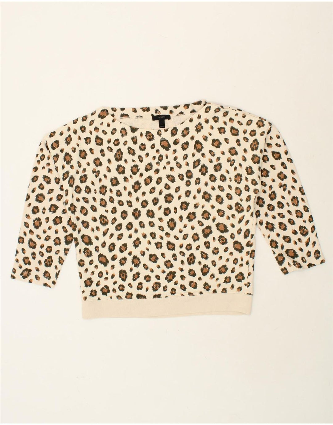 J. CREW Womens 3/4 Sleeve Sweatshirt Jumper UK 14 Medium Beige Vintage J. Crew and Second-Hand J. Crew from Messina Hembry 