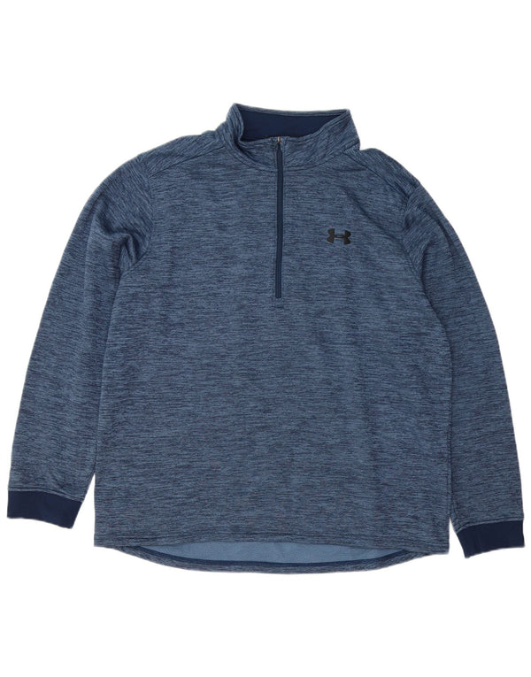 Under Armour Uomo Cold Gear Pullover Tuta Top XL Blu Navy screziato