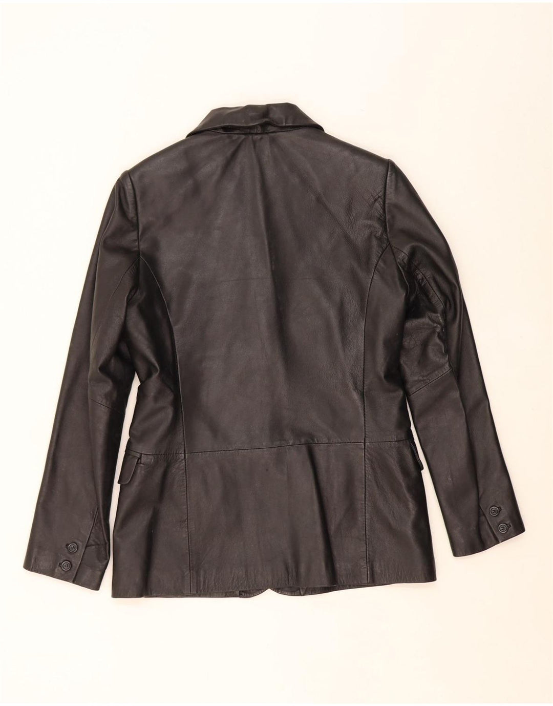 VINTAGE Womens Leather Jacket UK 12 Medium  Black Leather Vintage Vintage and Second-Hand Vintage from Messina Hembry 