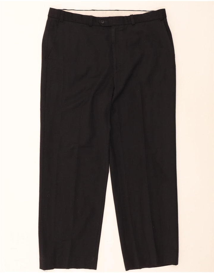 Marks & Spencer Mens Straight Chino Trousers W38 L29 Black Polyester