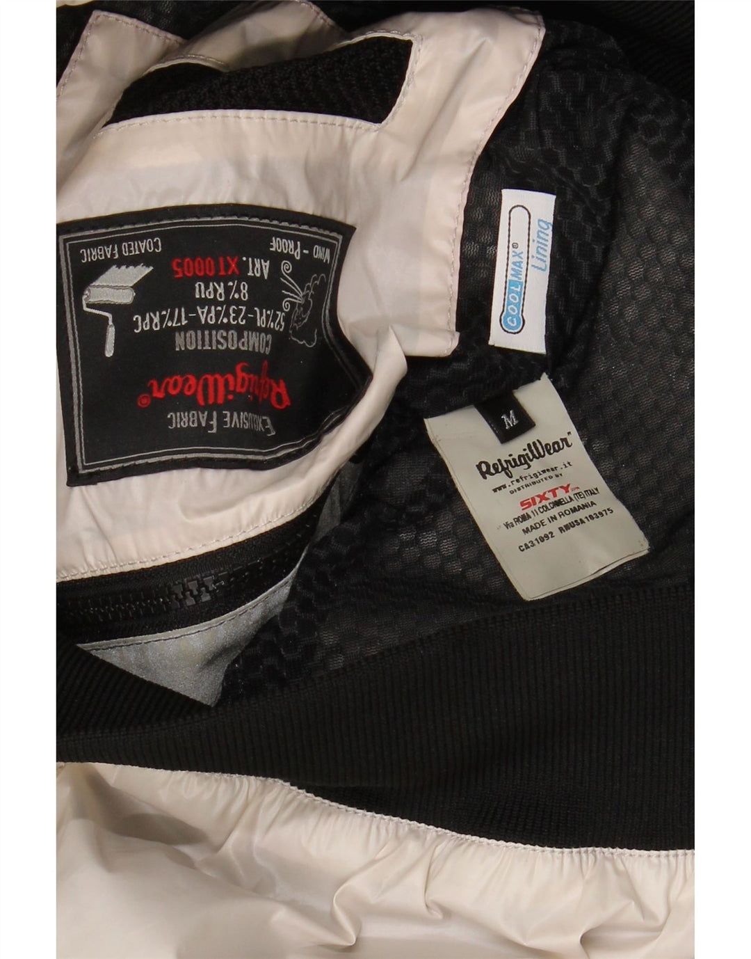 REFRIGIWEAR Mens Coolmax Bomber Jacket UK 38 Medium White Polyester