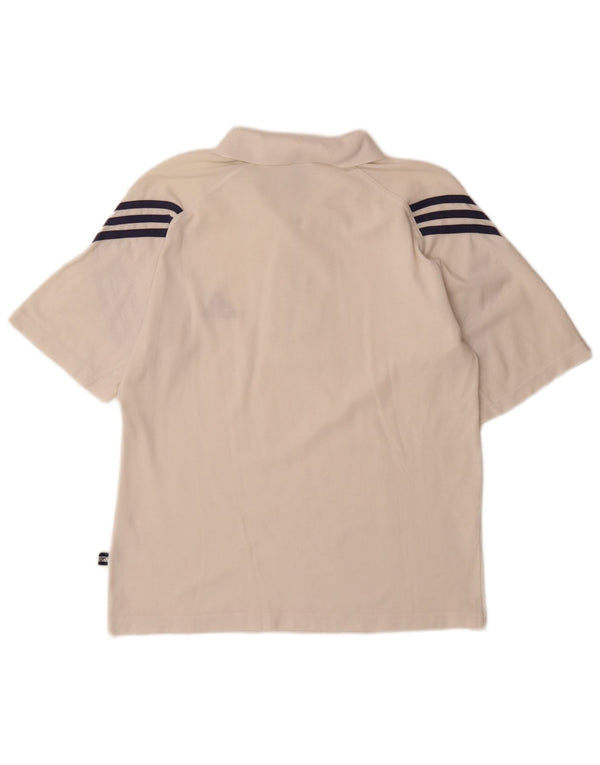 Adidas Mens Polo Shirt UK 40/42 Medium White Cotton