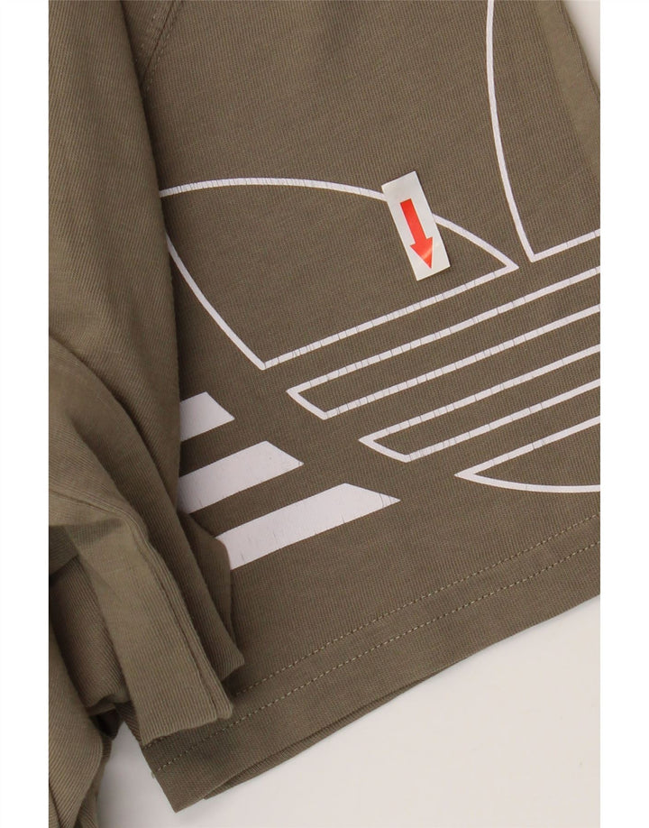 T-shirt grafica da uomo Adidas Top in cotone kaki medio