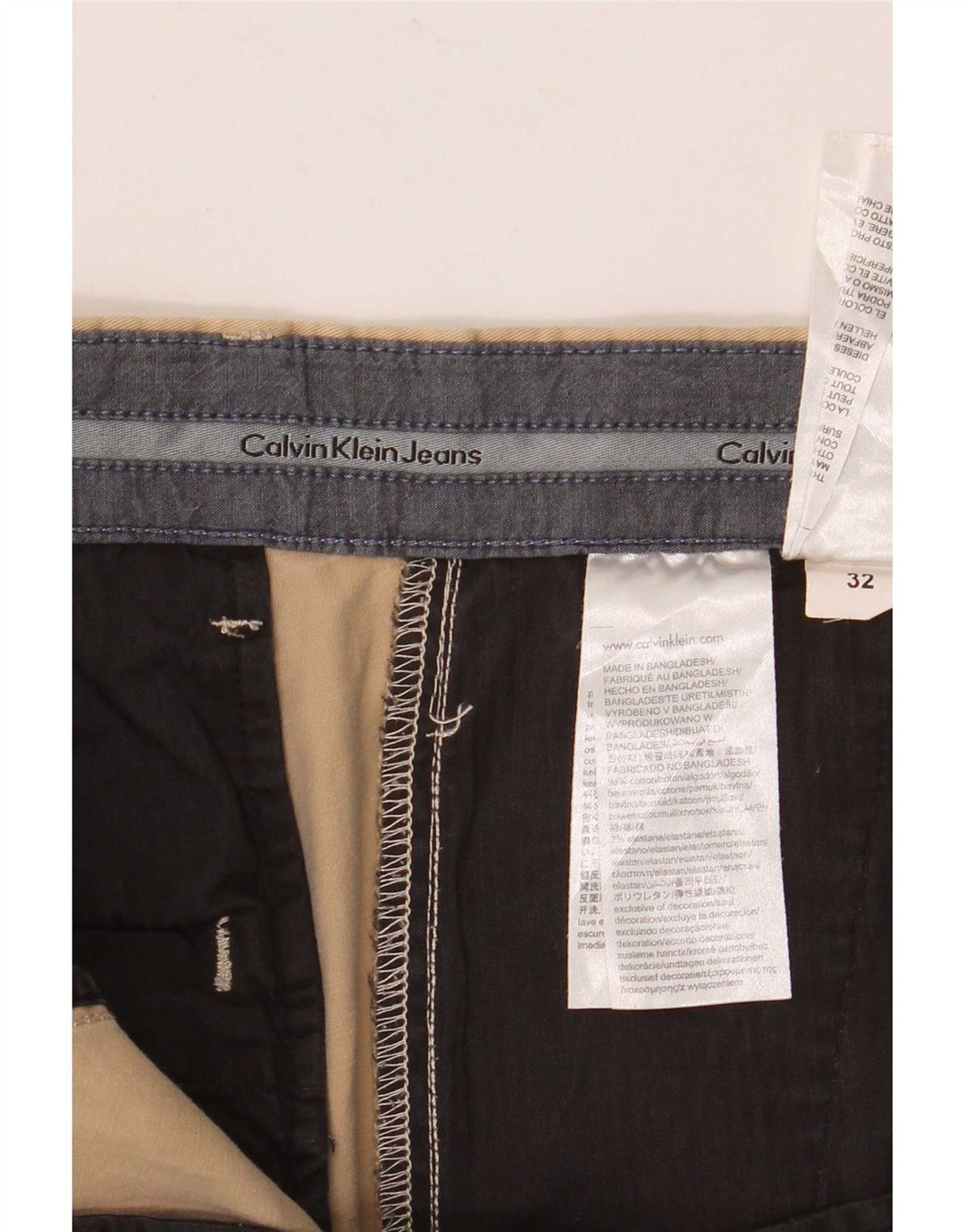 Calvin Klein Mens Chino Shorts W32 Medium Beige Cotton