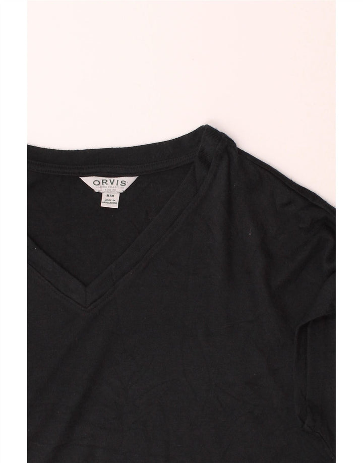 ORVIS Womens T-Shirt Top UK 14 Medium Black Vintage Orvis and Second-Hand Orvis from Messina Hembry 
