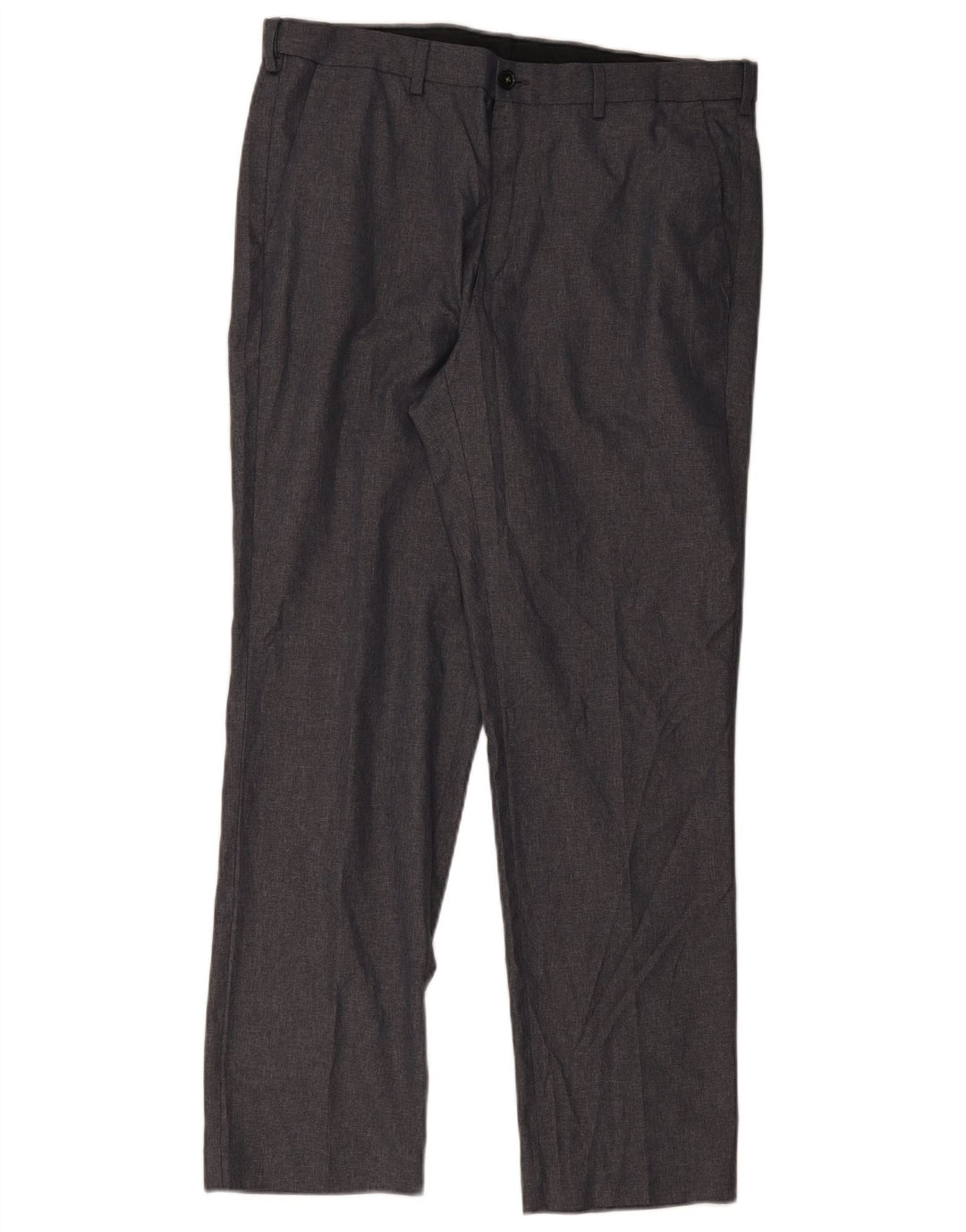 Marks & Spencer Mens Straight Chino Trousers W36 L30 Grey Polyester
