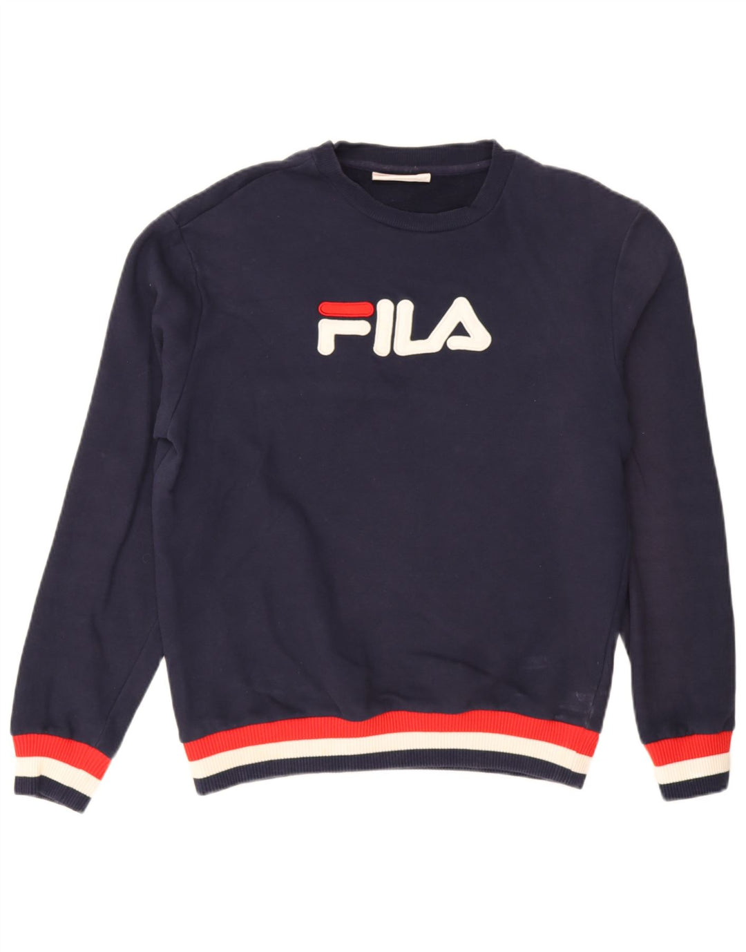 Fila Mens Graphic Sweatshirt Jumper Medium Navy Blue Cotton