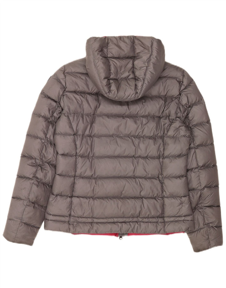 Blauer Chaqueta acolchada con capucha para mujer UK 44 Poliamida gris medio