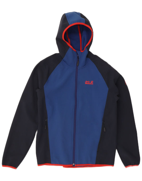 Jack Wolfskin Mens Zip Hoodie Sweater UK 34 Small Blue Colourblock