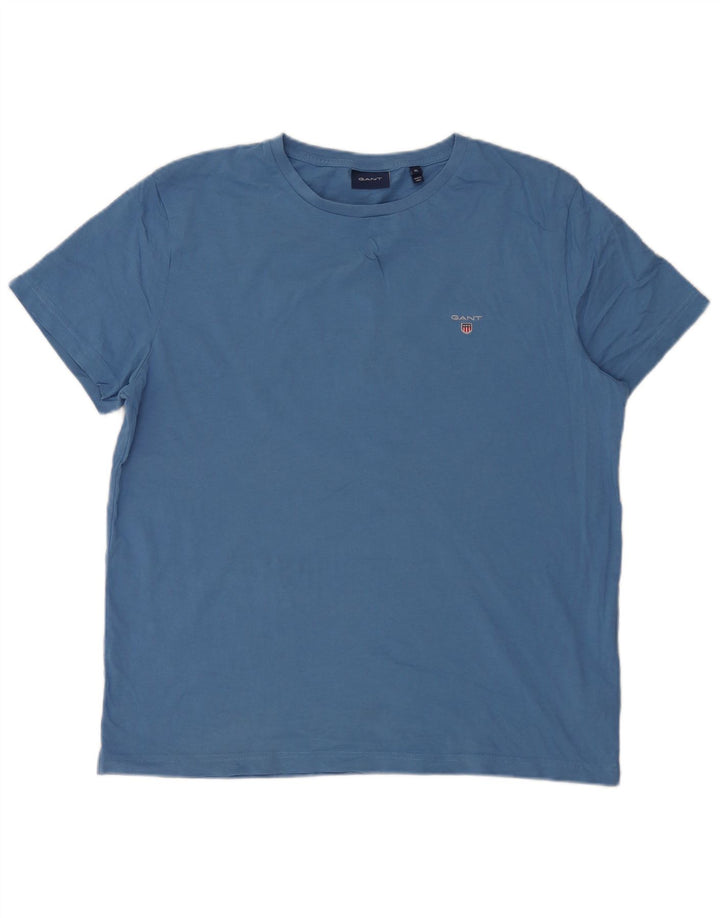 Gant Mens T-Shirt Top XL Blue Cotton