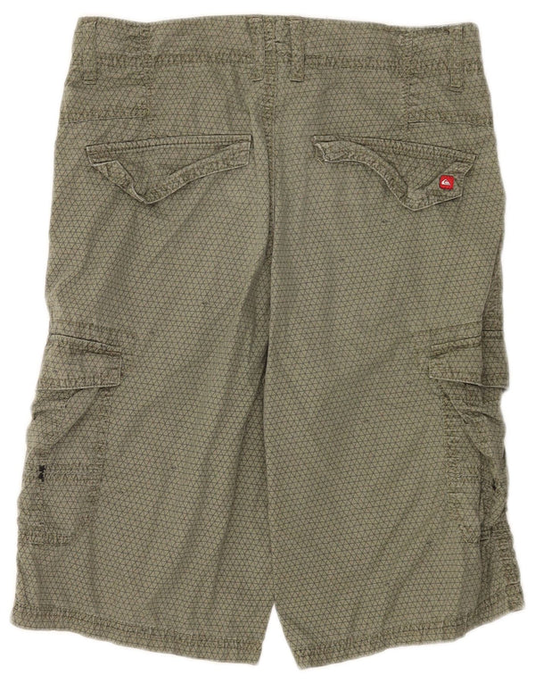 Quiksilver Boys Cargo σορτς 13-14 ετών W28 Χακί γεωμετρικό βαμβάκι