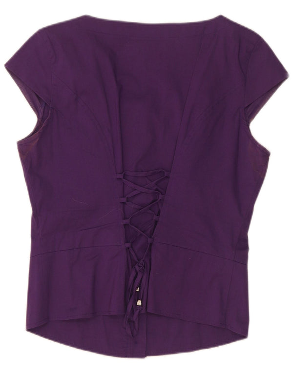 Ashley Brooke Damen Hemdbluse UK 10 Small Lila Baumwolle