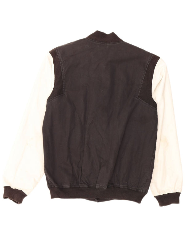 Adidas Mens Graphic Varsity Jacket UK 38 Medium Black Colourblock Cotton