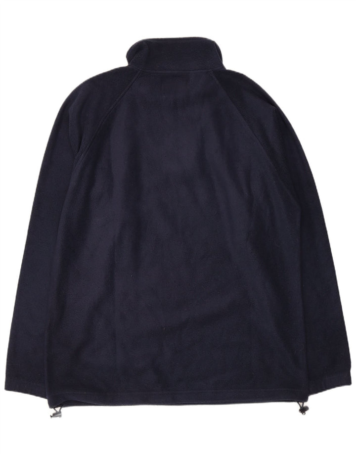 KAPPA Mens Zip Neck Fleece Jumper Medium Navy Blue Polyester