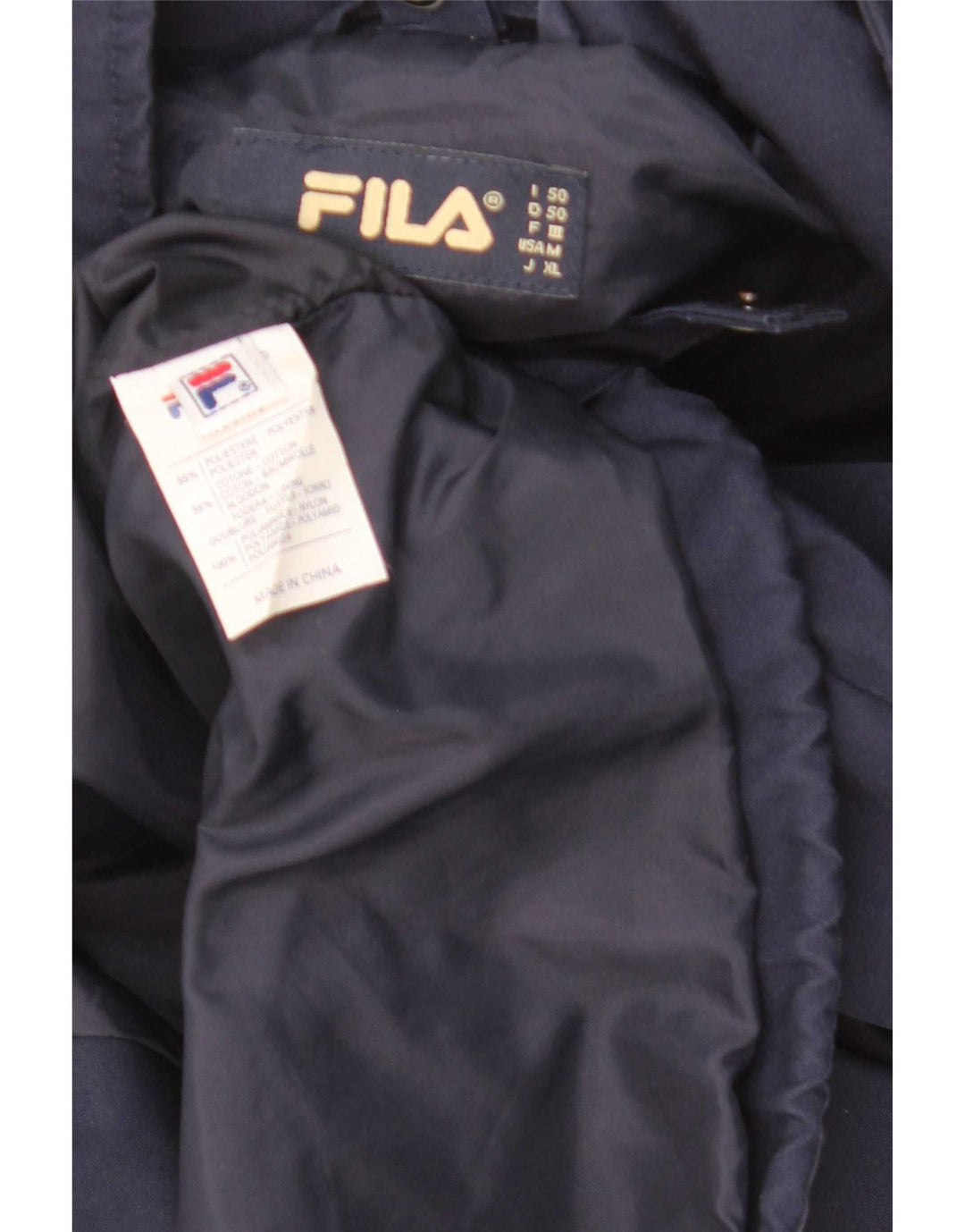 Fila Mens Utility Jacket IT 50 Large Navy Blue Polyester