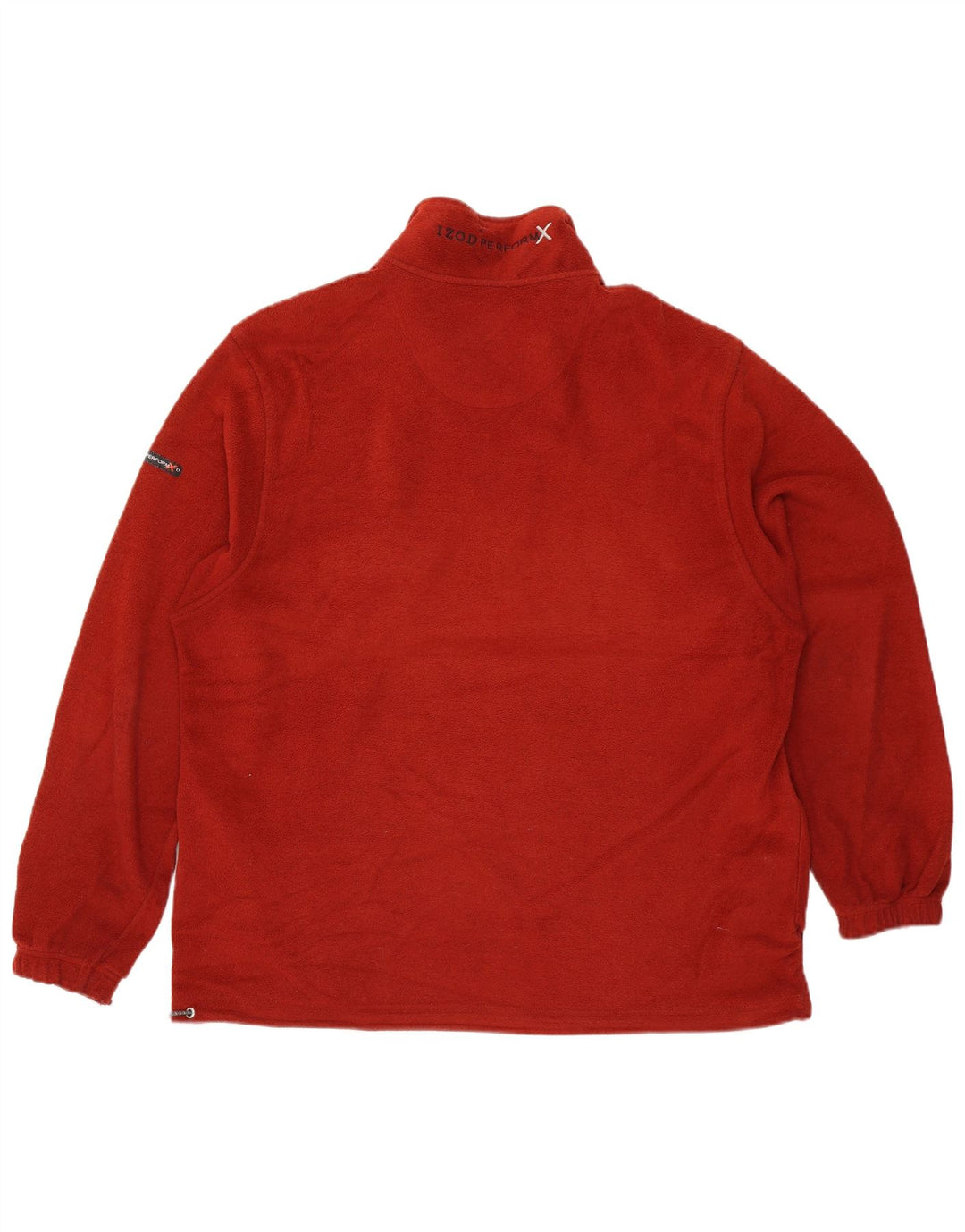 Izod Mens Zip Neck Fleece Jumper XL Red Polyester