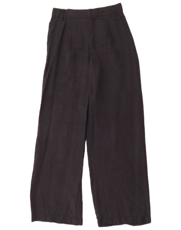 Zara Pantalon Chino Large Femme XS W24 L32 Noir