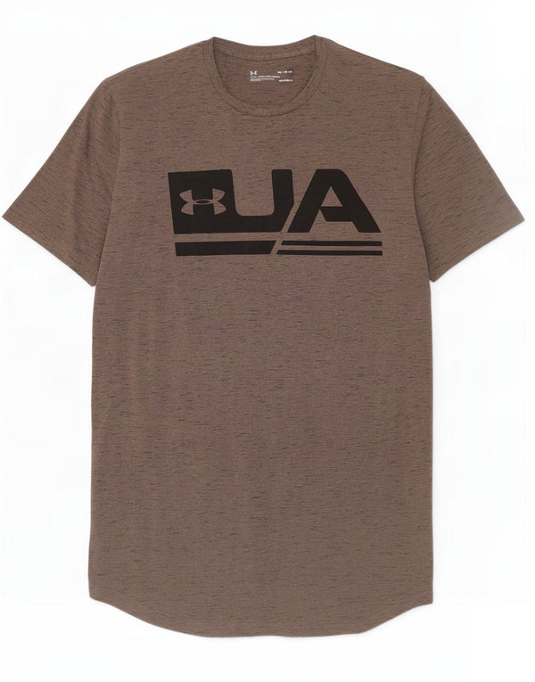 Under Armour Camiseta con gráfico Heat Gear para hombre, parte superior medio marrón moteada