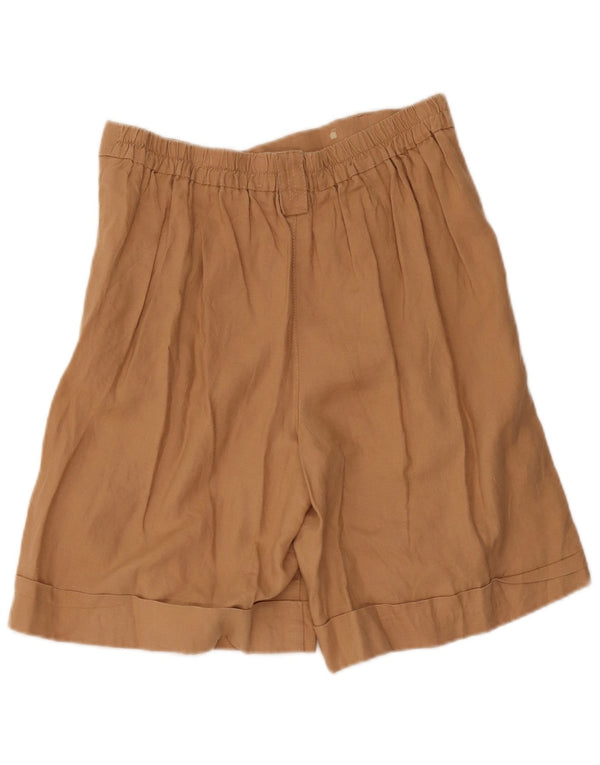 Benetton Womens Pegged Casual Shorts Medium W32 Beige Leinen