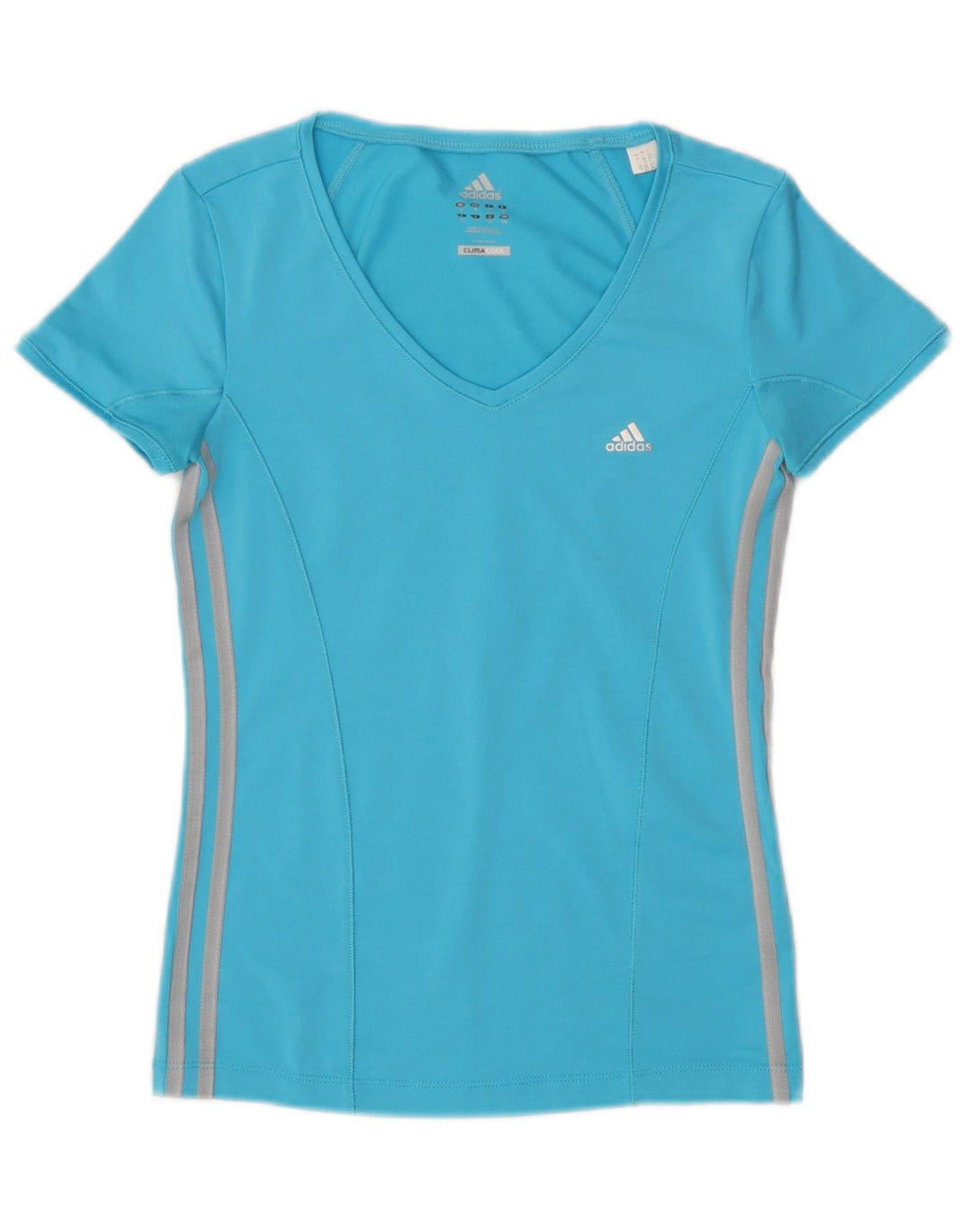 Adidas Womens Climacool T-Shirt Top UK 10 Small Blue Polyester