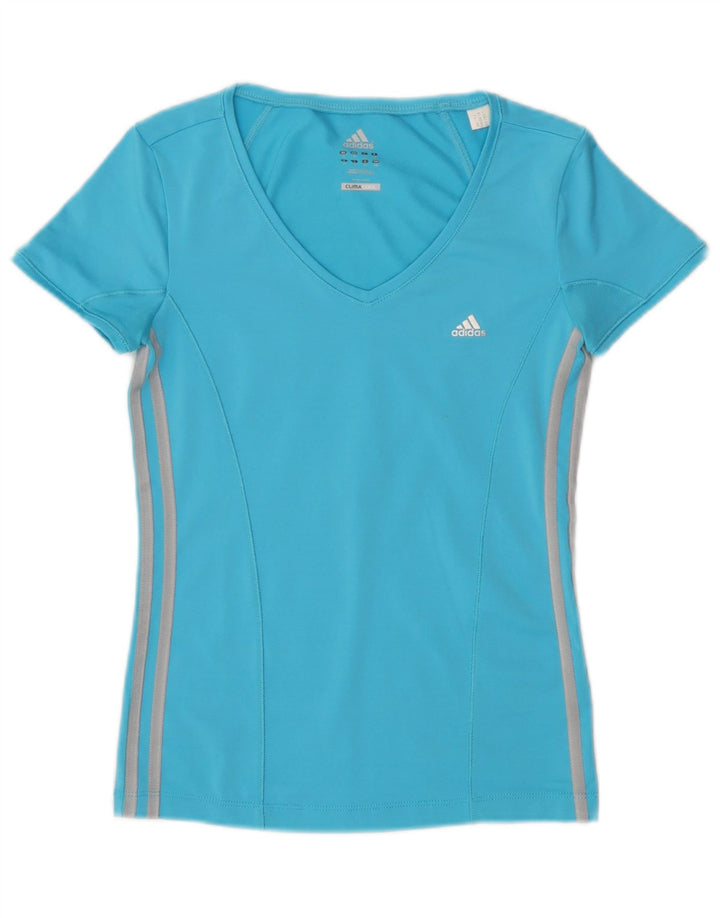 Adidas Womens Climacool T-Shirt Top UK 10 Small Blue Polyester