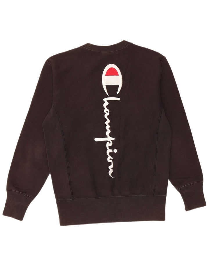 CHAMPION Mens Graphic Sweatshirt Jumper Small Black Cotton