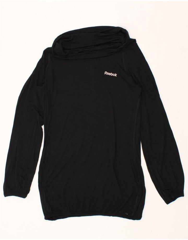 REEBOK Womens Roll Neck Jumper Sweater UK 12 Medium Black Vintage Reebok and Second-Hand Reebok from Messina Hembry 