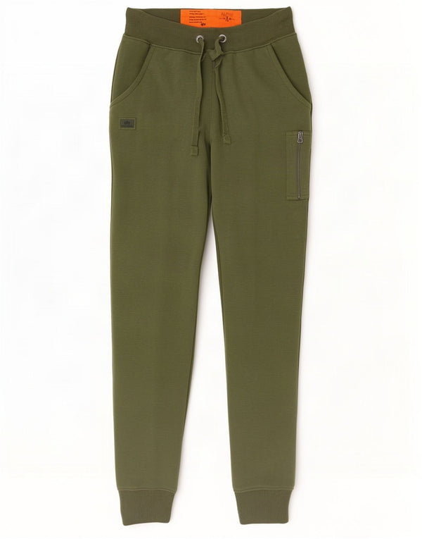 Alpha Industries Mens Cargo Calças de treino Joggers Pequeno Algodão Verde