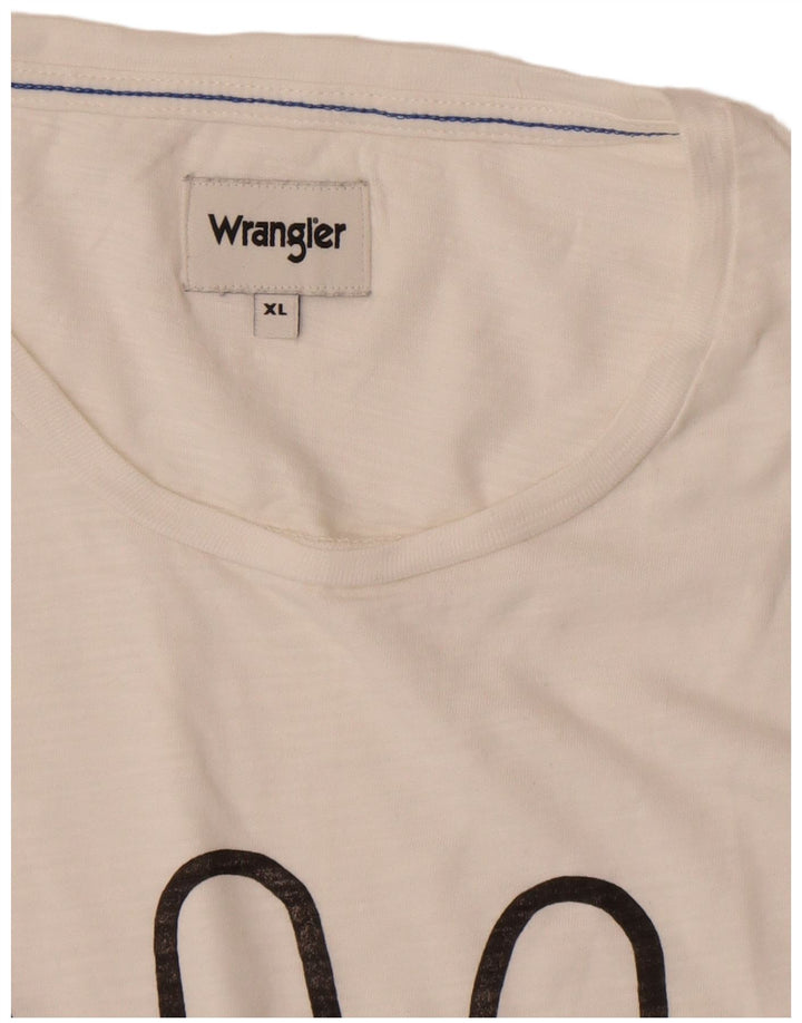 WRANGLER Mens Graphic T-Shirt Top XL White