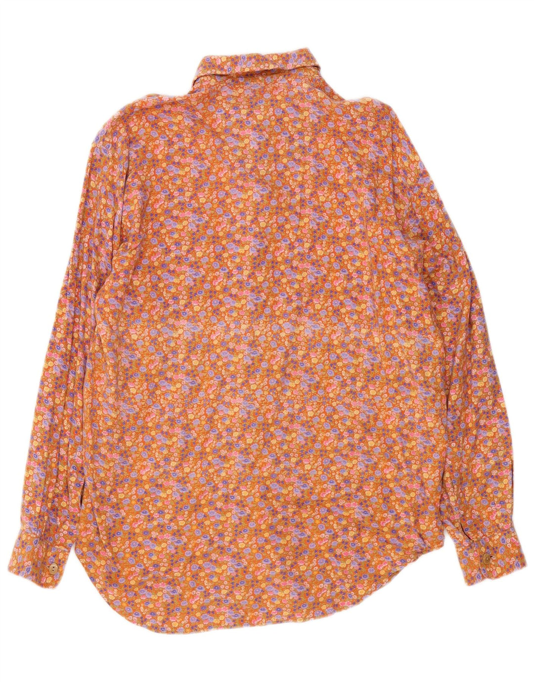 Vintage Womens Shirt UK 14 Medium Multicoloured Floral Viscose
