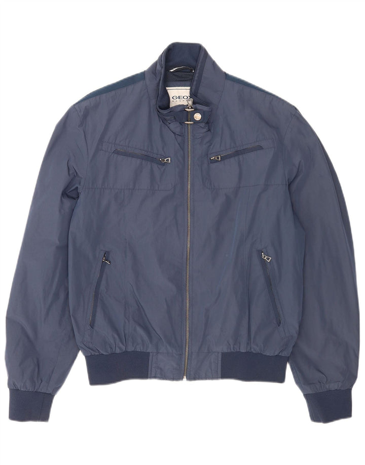 Geox Herren Respira Bomberjacke UK 40 Large Marineblau Polyester