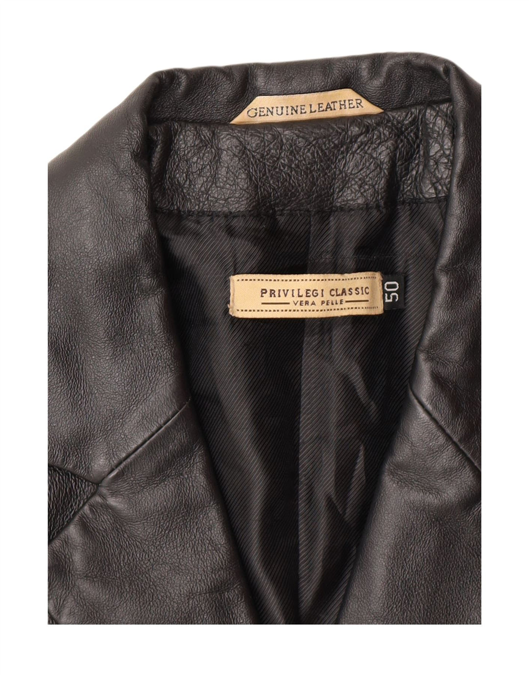 VINTAGE Womens Leather Jacket IT 50 XL Black Leather Vintage Vintage and Second-Hand Vintage from Messina Hembry 