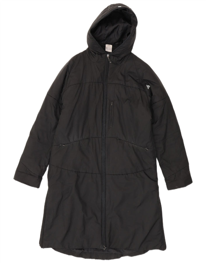 Adidas Womens Hooded Padded Coat UK 14 Medium Black Polyester