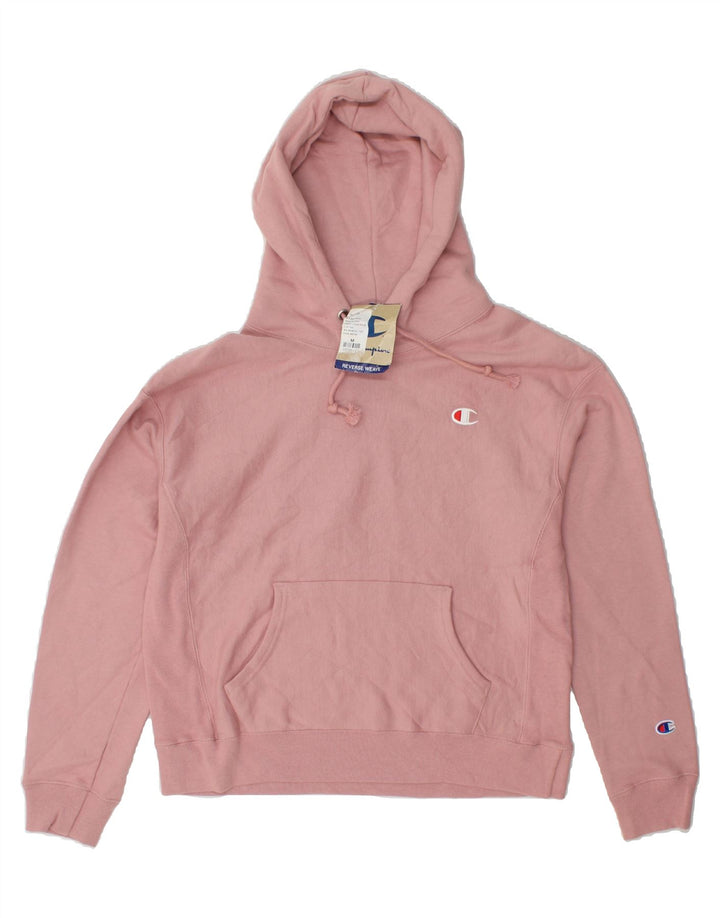 CHAMPION Womens Hoodie Jumper UK 14 Medium Pink Cotton Vintage Champion and Second-Hand Champion from Messina Hembry 
