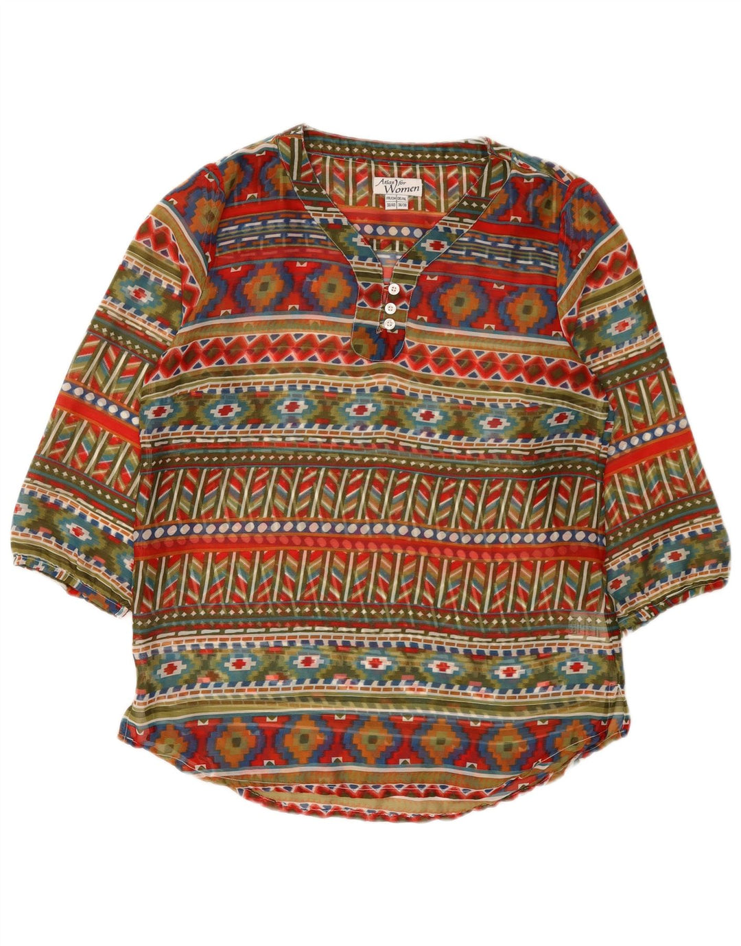 Vintage Womens Blouse Top EU 38/40 Medium Multicoloured Geometric