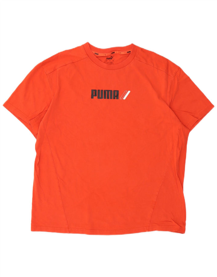 PUMA Mens Graphic T-Shirt Top Large Orange