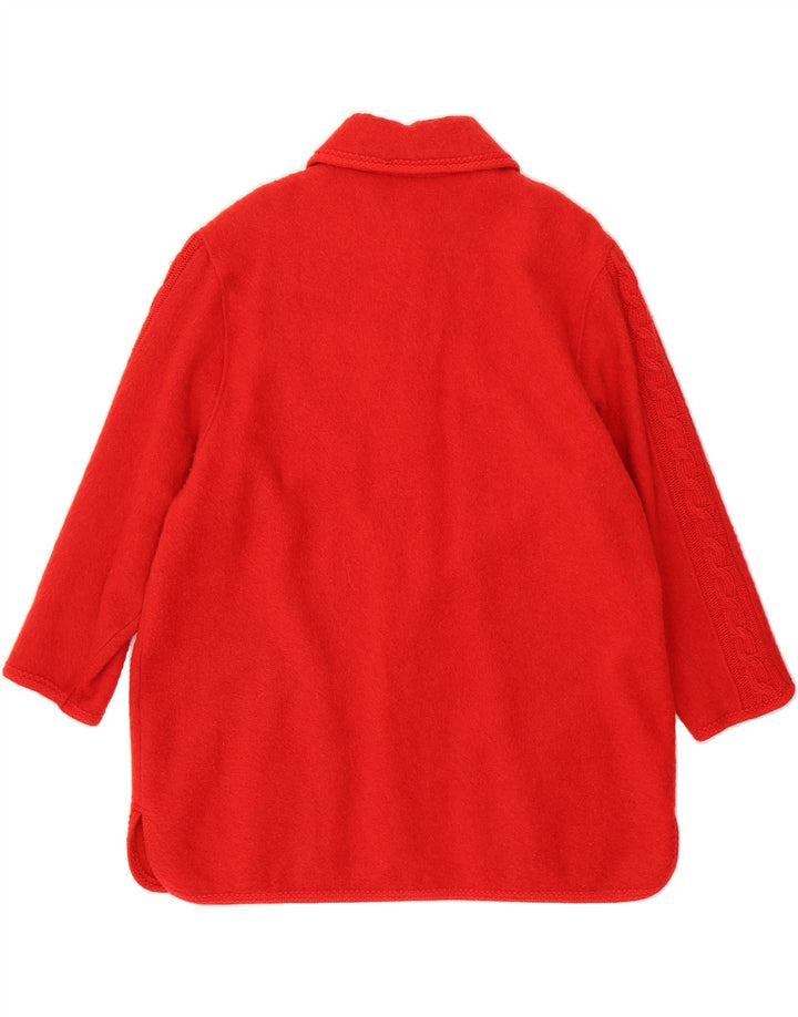 VINTAGE Womens Oversized Overcoat UK 14 Medium Red Wool Vintage Vintage and Second-Hand Vintage from Messina Hembry 