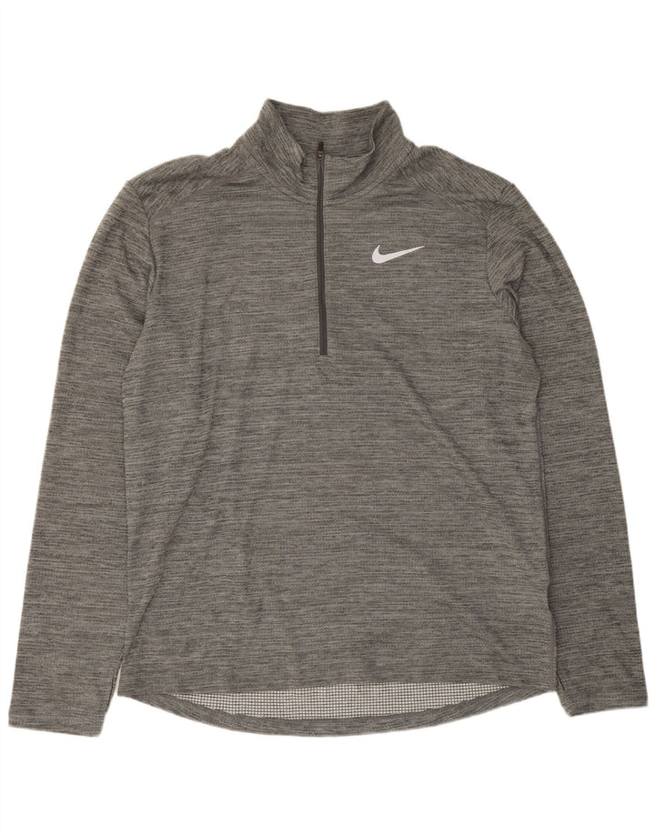 Nike Dri Fit Pulover s patentnim izrezom i gornji dio trenirke Large Grey Flected
