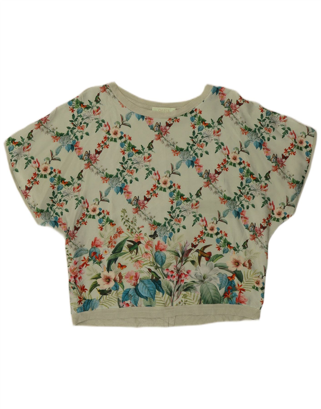 Oasis Womens Blouse Top UK 10 Small Green Floral