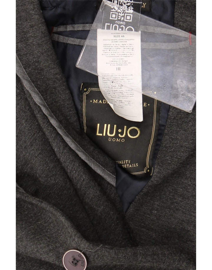 Liu Jo Mens 2 Button Blazer Jacket IT 46 Small Grey Viscose