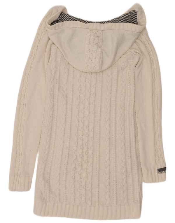 Abito maglione a maniche lunghe con cappuccio da donna Superdry UK 18 XL acrilico bianco