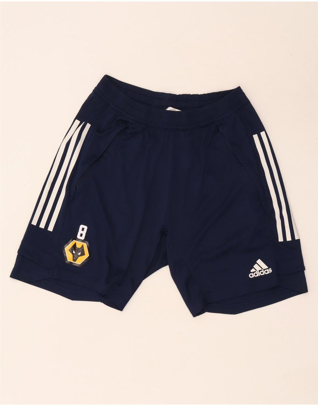 Męskie spodenki sportowe Adidas Wolverhampton Wanderers, średni granatowy poliester
